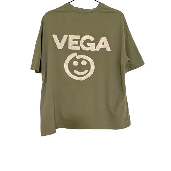 Vega Vesture Smiley Face Tee Shirt Green XL - Picture 2 of 5